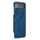 For Samsung Galaxy Z Flip4 5G Heart Pattern Skin Feel Leather Phone Case(Light Blue) - 1