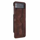 For Samsung Galaxy Z Flip4 5G Heart Pattern Skin Feel Leather Phone Case(Brown) - 1