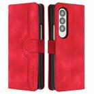 For Samsung Galaxy Z Fold4 5G Heart Pattern Skin Feel Leather Phone Case(Red) - 1