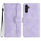 For Samsung Galaxy A24 4G Heart Pattern Skin Feel Leather Phone Case(Purple) - 1