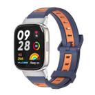 For Redmi Watch 3 Mijobs Twill Texture TPU Watch Band(Midnight Blue Orange Silver) - 1