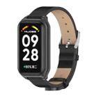 For Redmi Band 2 Mijobs Metal Shell Microfiber PU Leather Watch Band(Black) - 1