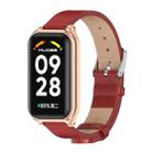 For Redmi Band 2 Mijobs Metal Shell Microfiber PU Leather Watch Band(Red Rose Gold) - 1
