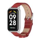 For Redmi Band 2 Mijobs Metal Shell Microfiber PU Leather Watch Band(Red Silver) - 1