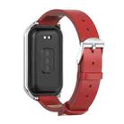 For Redmi Band 2 Mijobs Metal Shell Microfiber PU Leather Watch Band(Red Silver) - 3