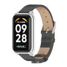 For Redmi Band 2 Mijobs Metal Shell Microfiber PU Leather Watch Band(Grey Silver) - 1
