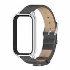 For Redmi Band 2 Mijobs Metal Shell Microfiber PU Leather Watch Band(Grey Silver) - 2