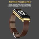 For Redmi Band 2 Mijobs Metal Shell Microfiber PU Leather Watch Band(Brown Gold) - 6