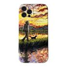 For iPhone 15 Pro Max Oil Painting Pattern Glossy PC Phone Case(Sunset) - 1