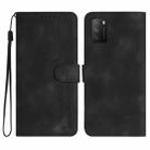 For Xiaomi Redmi 9T/Poco M3 Heart Pattern Skin Feel Leather Phone Case(Black) - 1