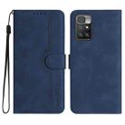 For Xiaomi Redmi 10 Heart Pattern Skin Feel Leather Phone Case(Royal Blue) - 1