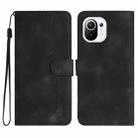 For Xiaomi Mi 11 Heart Pattern Skin Feel Leather Phone Case(Black) - 1