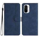For Xiaomi Poco F3 Heart Pattern Skin Feel Leather Phone Case(Royal Blue) - 1