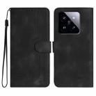 For Xiaomi 14 Pro Heart Pattern Skin Feel Leather Phone Case(Black) - 1
