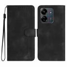 For Xiaomi Redmi 13C Heart Pattern Skin Feel Leather Phone Case(Black) - 1
