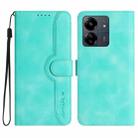 For Xiaomi Redmi 13C Heart Pattern Skin Feel Leather Phone Case(Light Blue) - 1