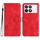 For Xiaomi Redmi K70 Heart Pattern Skin Feel Leather Phone Case(Red) - 1