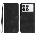 For Xiaomi Redmi K70 Heart Pattern Skin Feel Leather Phone Case(Black) - 1