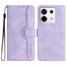 For Xiaomi Redmi Note 13 Pro 4G Heart Pattern Skin Feel Leather Phone Case(Purple) - 1