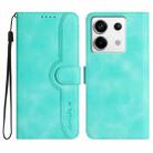 For Xiaomi Redmi Note 13 Pro 4G Heart Pattern Skin Feel Leather Phone Case(Light Blue) - 1