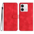 For Xiaomi Redmi Note 13 4G Heart Pattern Skin Feel Leather Phone Case(Red) - 1