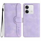 For Xiaomi Redmi Note 13 4G Heart Pattern Skin Feel Leather Phone Case(Purple) - 1