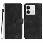 For Xiaomi Redmi Note 13 4G Heart Pattern Skin Feel Leather Phone Case(Black) - 1