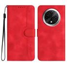 For Xiaomi Redmi A3 Pro Heart Pattern Skin Feel Leather Phone Case(Red) - 1