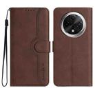 For Xiaomi Redmi A3 Pro Heart Pattern Skin Feel Leather Phone Case(Brown) - 1