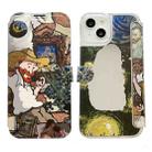 For iPhone 14 Oil Painting Pattern Mirror Leather Phone Case(Tobacco Pipe) - 1