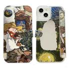 For iPhone 14 Plus Oil Painting Pattern Mirror Leather Phone Case(Tobacco Pipe) - 1