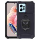 For Xiaomi Redmi Note 12 4G Camera Shield Card Slot PC+TPU Phone Case(Black) - 1