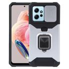 For Redmi Note 12 4G Camera Shield Card Slot PC+TPU Phone Case(Silver) - 1