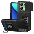 For Xiaomi Redmi Note 13 4G Camera Shield Card Slot PC+TPU Phone Case(Black) - 1