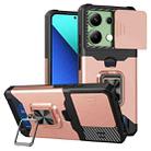 For Xiaomi Redmi Note 13 4G Camera Shield Card Slot PC+TPU Phone Case(Rose Gold) - 1