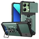 For Xiaomi Redmi Note 13 4G Camera Shield Card Slot PC+TPU Phone Case(Dark Green) - 1