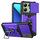 For Xiaomi Redmi Note 13 4G Camera Shield Card Slot PC+TPU Phone Case(Purple) - 1