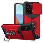 For Xiaomi Redmi Note 13 Pro 5G Camera Shield Card Slot PC+TPU Phone Case(Red) - 1