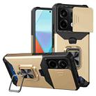 For Xiaomi Redmi Note 13 Pro 5G Camera Shield Card Slot PC+TPU Phone Case(Gold) - 1