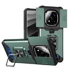 For Redmi Note 14 Pro 5G / 14 Pro+ 5G  Camera Shield Card Slot PC+TPU Phone Case(Dark Green) - 1
