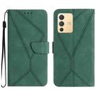 For vivo V23 5G Stitching Embossed Leather Phone Case(Green) - 1