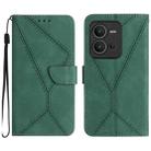 For vivo V25 / X80 Lite Stitching Embossed Leather Phone Case(Green) - 1