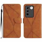 For vivo V27 5G / V27 Pro 5G Stitching Embossed Leather Phone Case(Brown) - 1