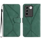 For vivo V27 5G / V27 Pro 5G Stitching Embossed Leather Phone Case(Green) - 1