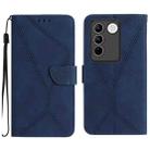 For vivo V27 5G / V27 Pro 5G Stitching Embossed Leather Phone Case(Blue) - 1