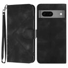 For Google Pixel 7 5G Line Pattern Skin Feel Leather Phone Case(Black) - 1