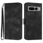 For Google Pixel 7 Pro 5G Line Pattern Skin Feel Leather Phone Case(Black) - 1