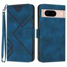 For Google Pixel 8a Line Pattern Skin Feel Leather Phone Case(Royal Blue) - 1