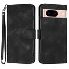 For Google Pixel 8a Line Pattern Skin Feel Leather Phone Case(Black) - 1