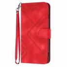 For Google Pixel 9a Line Pattern Skin Feel Leather Phone Case(Red) - 2